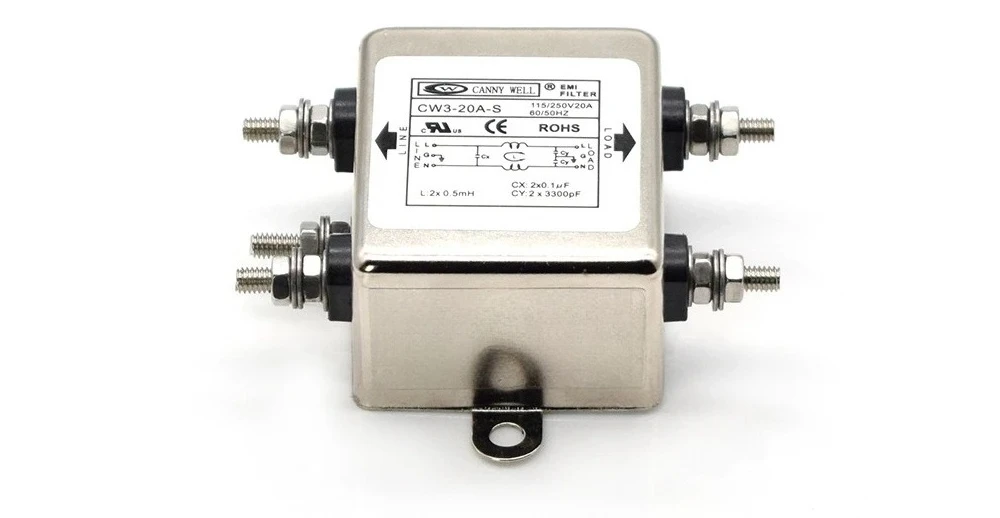 CANNY WELL Power EMI Filter CW3-6A 10A 20A-S AC 220V Single Phase Interference Purification