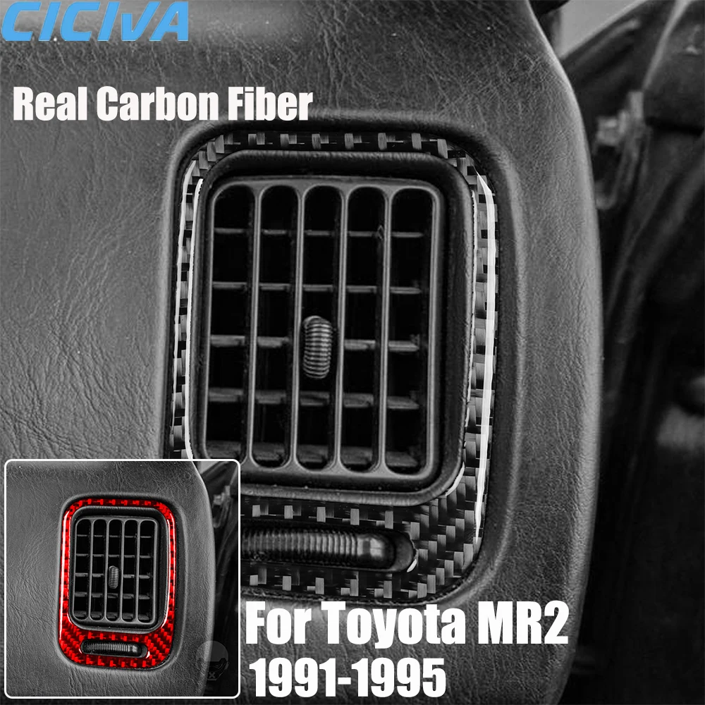 

Настоящее углеродное волокно, автомобильные аксессуары, декоративная крышка для вентиляционного отверстия пассажира, мягкая наклейка для Toyota MR2 SW20 1991 1992 1993 1994 1995