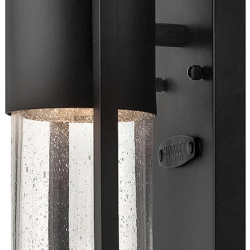 Shelter Outdoor Lights Wall Mount, Black with Clear Seedy Glass, 20.5" Height, Medium (1324BK)