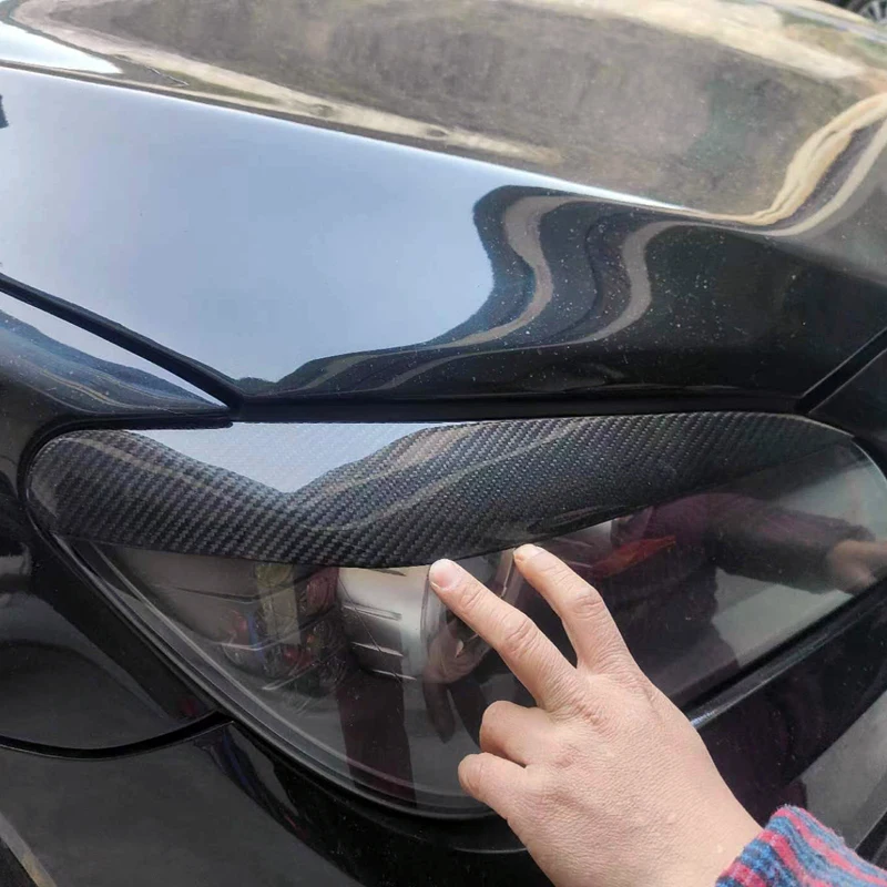 Couvercle de phare avant de voiture en Fiber de carbone, sourcils et paupières, adaptés à la BMW série 7 F01 F02, 730i 740i 750i 2008 – 2012