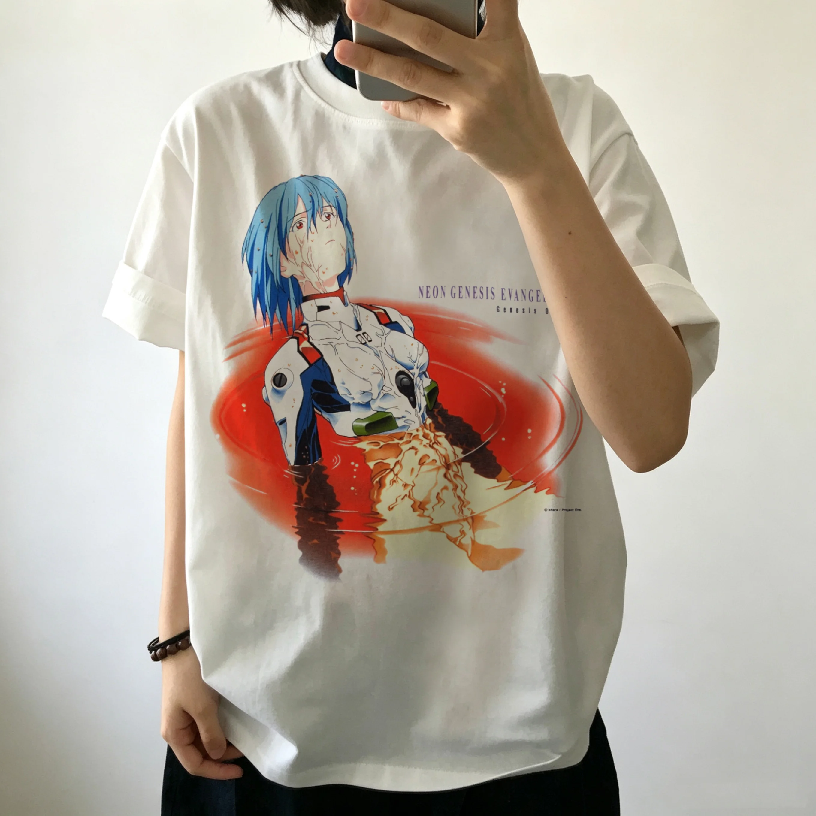 Neon Genesis Evangelion Ayanami Rei Asuka Classic Style Short Sleeve T-shirt Men Women 2026 Summer Parent-Child Cotton Tee Tops