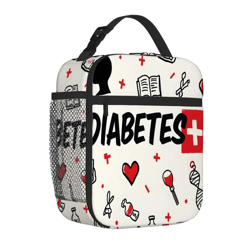 1pc Diabetes Awareness Insulated Thermal Bag with Diabetic Symbol Print - Non-Food Contact Cooler for Medication & Supplies, Por