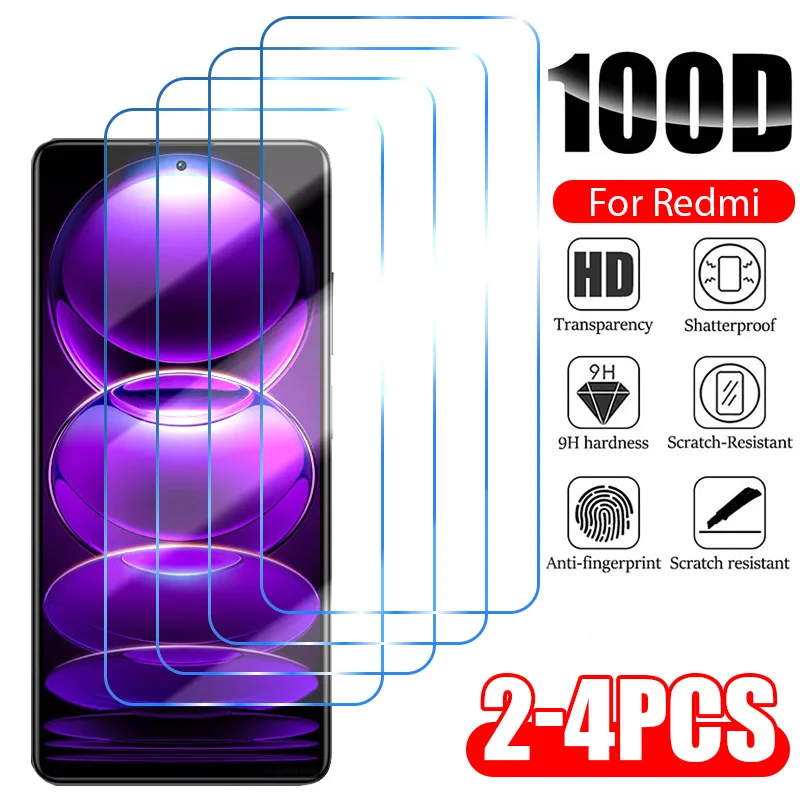 2-4PCS Tempered Glass For Xiaomi Redmi Note 10 11 12 9 8 7 Pro Plus 5G 11S 10S Screen Protector for Redmi 10 9 10C 9C 9A Glass