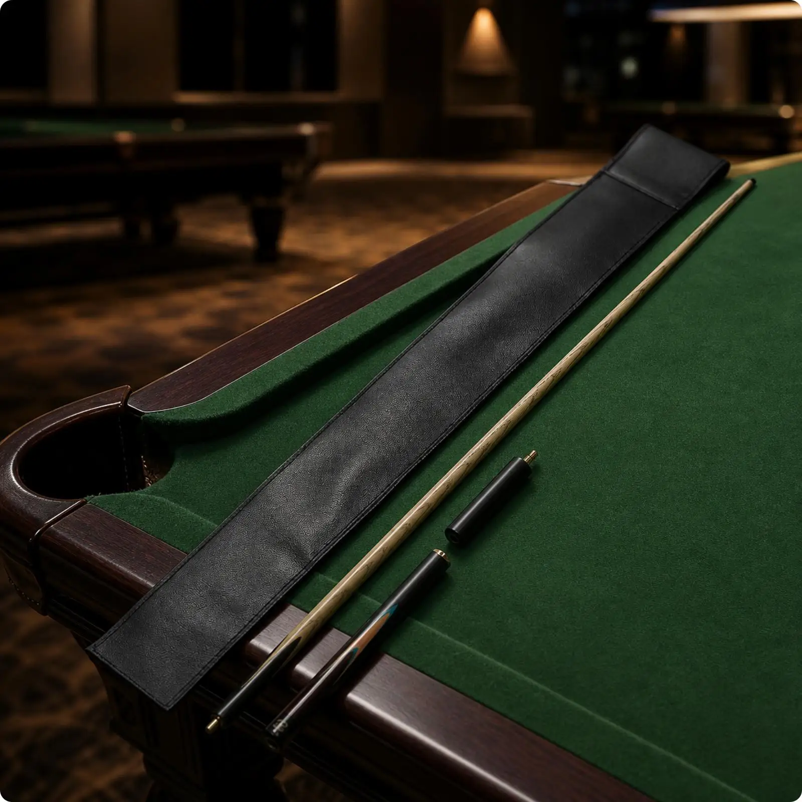 Portable Billiard Cue Case 1x2 Hook Loop Closure Leather Sleeve for Pool Stick Club Match Home Storage