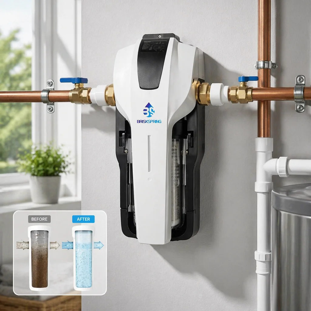 Compact Central Water Purifier, High Flow, 3-Second Quick Change Cartridge, Smart Indicator for Whole House Water Treatment