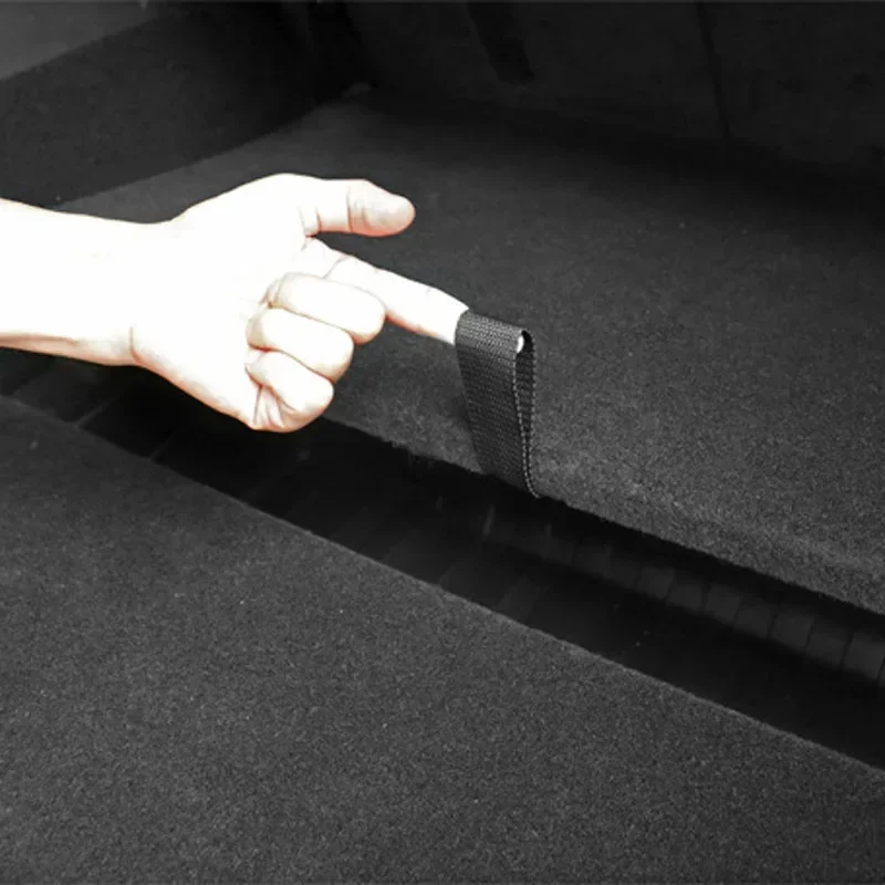 For Tesla Model Y Juniper Rear Trunk Rope DrawString Open Tail Box Cover Handle Pull Strap Car Organizer Accessories Launch