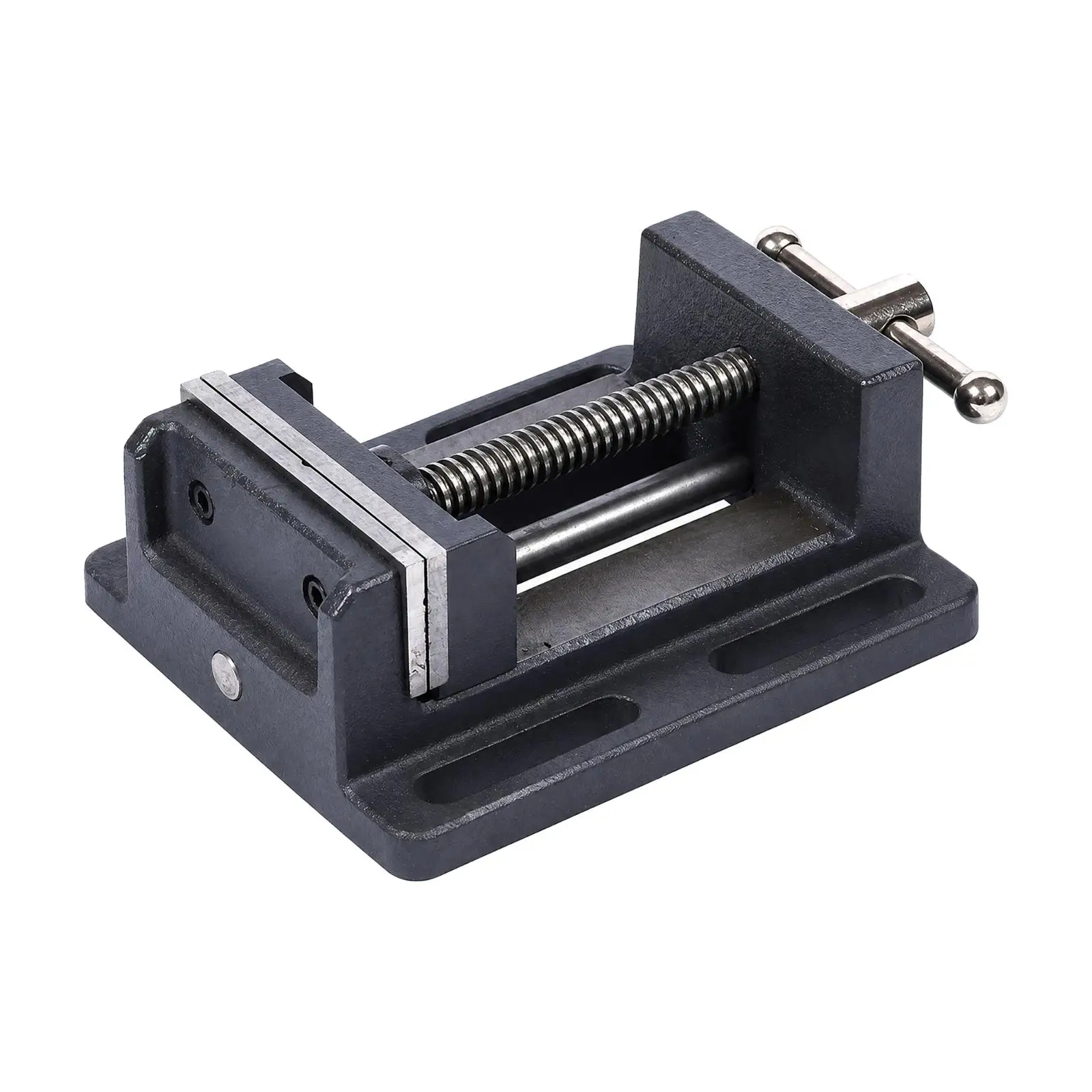 Versatile Bench Vise for Drill Press Milling Work with Cast Iron Body and Smooth Hand Operated Clamping System
