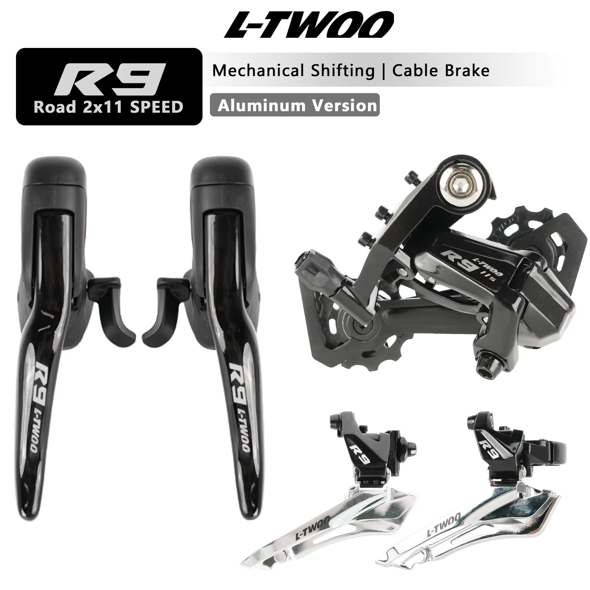 L-TWOO R9 2x11-Gang Rennrad-Schaltgruppe, R/L Schalthebel, Schaltwerk, Klemm-/Löt-Vorderschaltwerk 5800, R7000