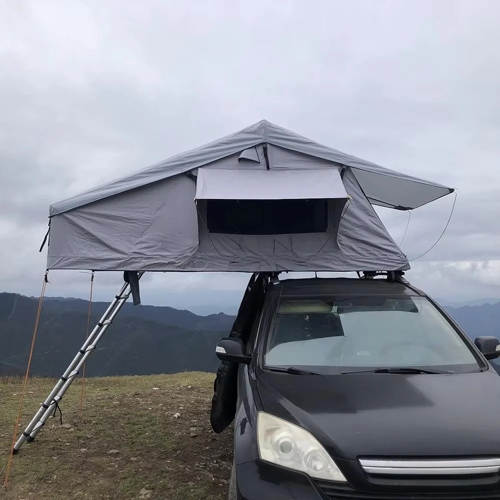 Outdoor SUV Car Roof Top Tent Manual Opening Oxford Fabric Four-Season Waterproof  One Bedroom Aluminum Poles