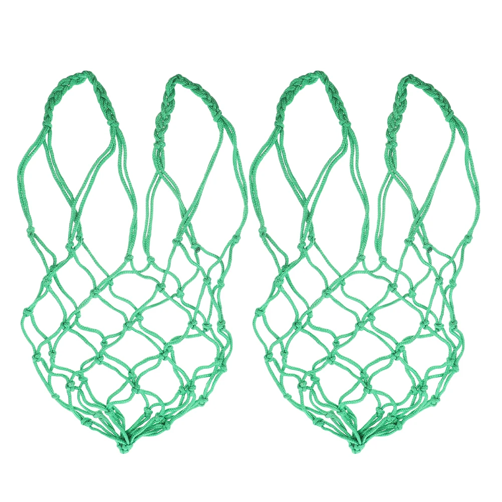 

2Pcs Livestock Feeding Net Bag Heavy Duty Nylon Mesh Hanging Slow Feed Hay Net Goats Sheep Goat Feeder