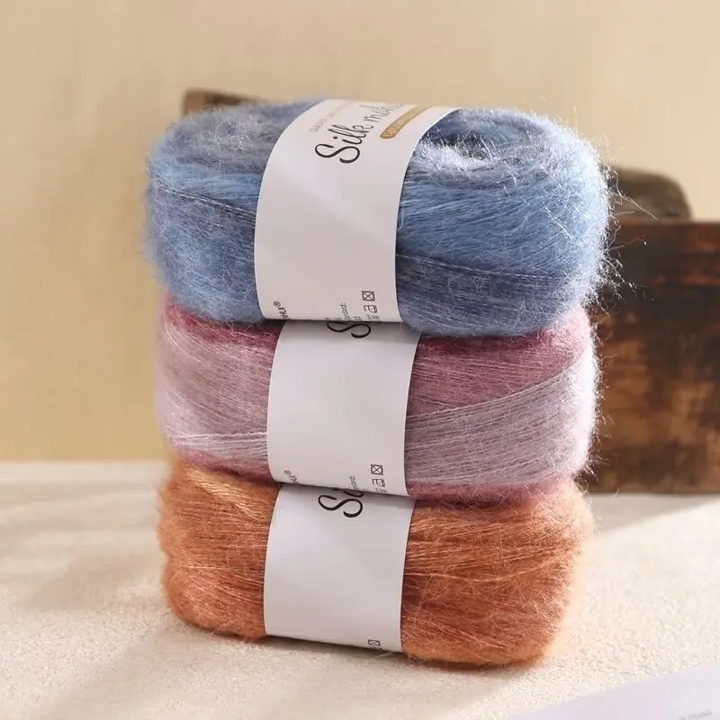 50G Graduated mohair dyed wool cake line hand DIY knitted sweater scarf line material package