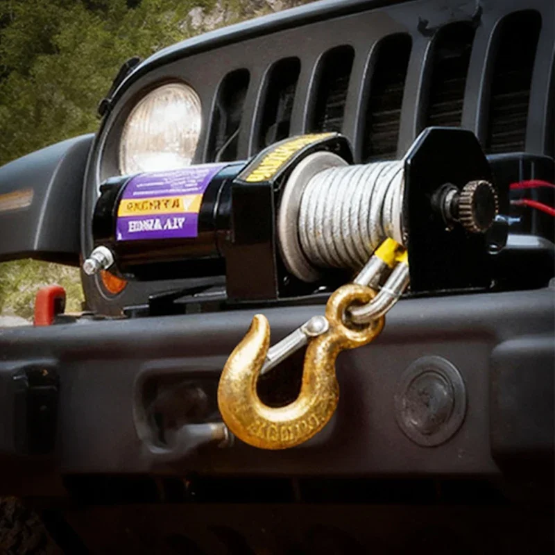 

12V ATV Trailer Winch Electric Towing Winch Portable 3000lb Power Winch with Steel Cable for car, boat, ATV