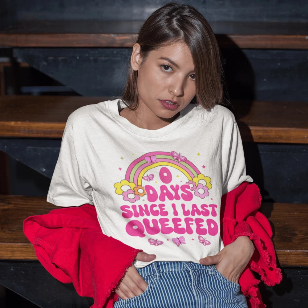 Funny Rude T Shirt Queef Joke NSFW Offensive Hen Party Silly Stag Gag Gift Tee Graphic Short Sleeve Casual Crew Neck T Shirt