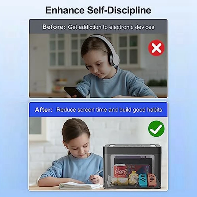 

lock box Timed Lock Box, Mobile Phone Lock Box with Timer, Lock Container Self-Controlled Time Release Safety Locker