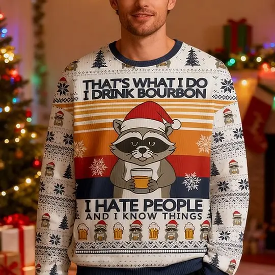 Nuovo maglione stampato con collo rotondo stampato in 3D per uomo e donna, stessa vigilia di Natale, tendenza in stile europeo e americano