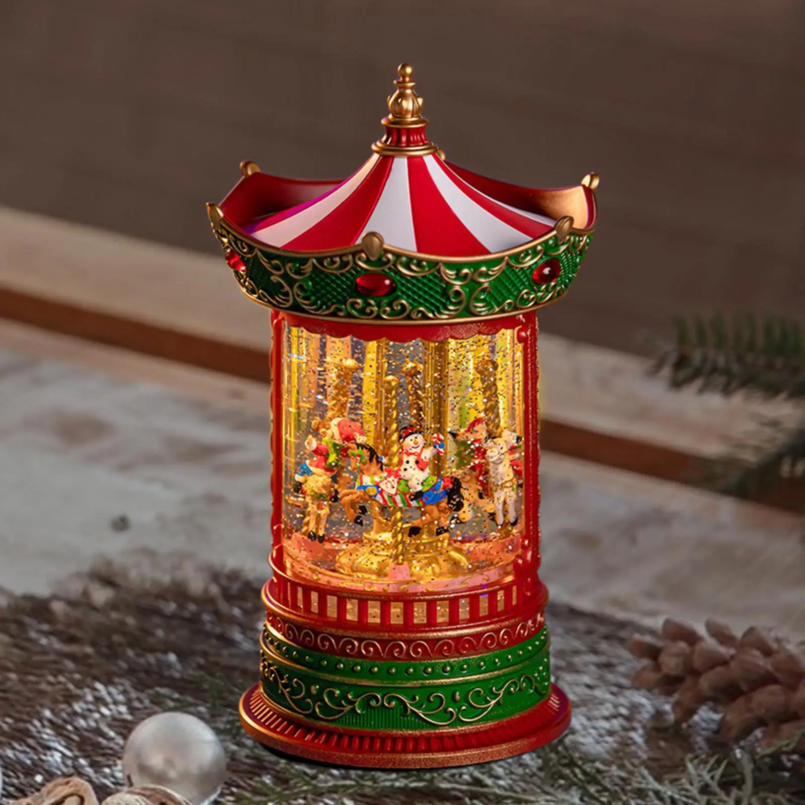 

Santa Claus Snowing Carousel Music Box with Light for Baby Kids Daughter