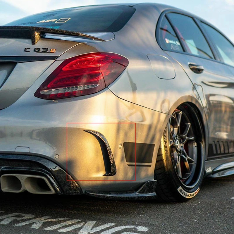

Для Mercedes-Benz C-Class W205 4-дверный C43 C63 AMG 2014-2019: Диффузор-спойлер из углеродного волокна для задних и передних воздуховодов