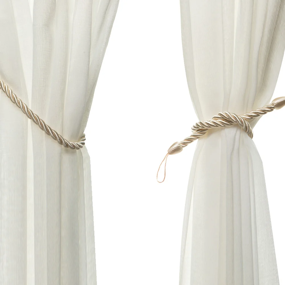1Pc Curtain Tie Backs Gold Handmade Weave Curtain Holder Clip Buckle Rope Home Decorative Room Accessories Curtain Tieback