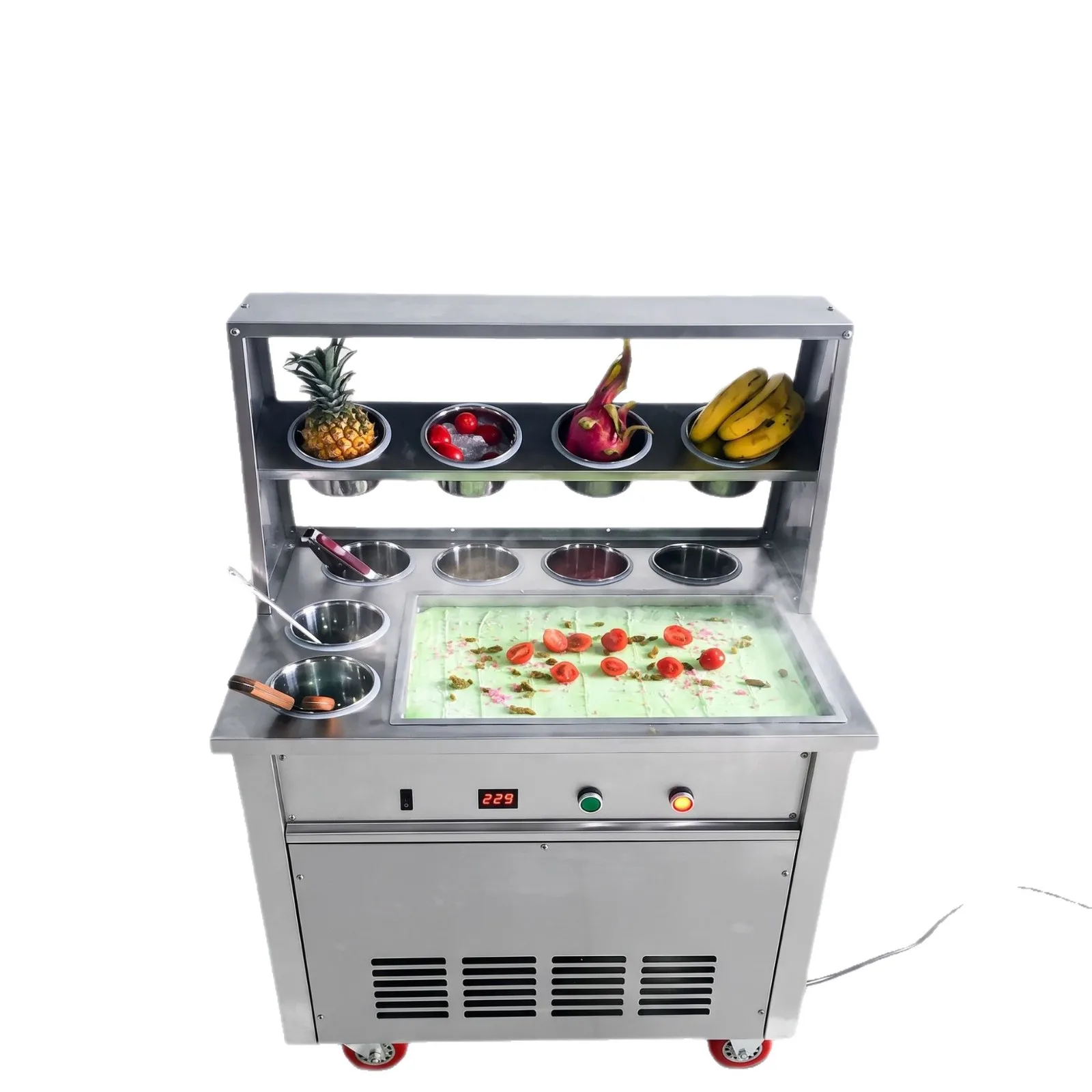 CX Commercial Straight Pot Ten Barrels Fried Ice Machine Stainless Steel Multifunctional Fried Yogurt Machine