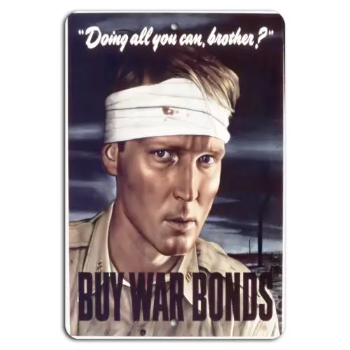 Answer the Call: Buy War Bonds!-Aluminum-tin sign
