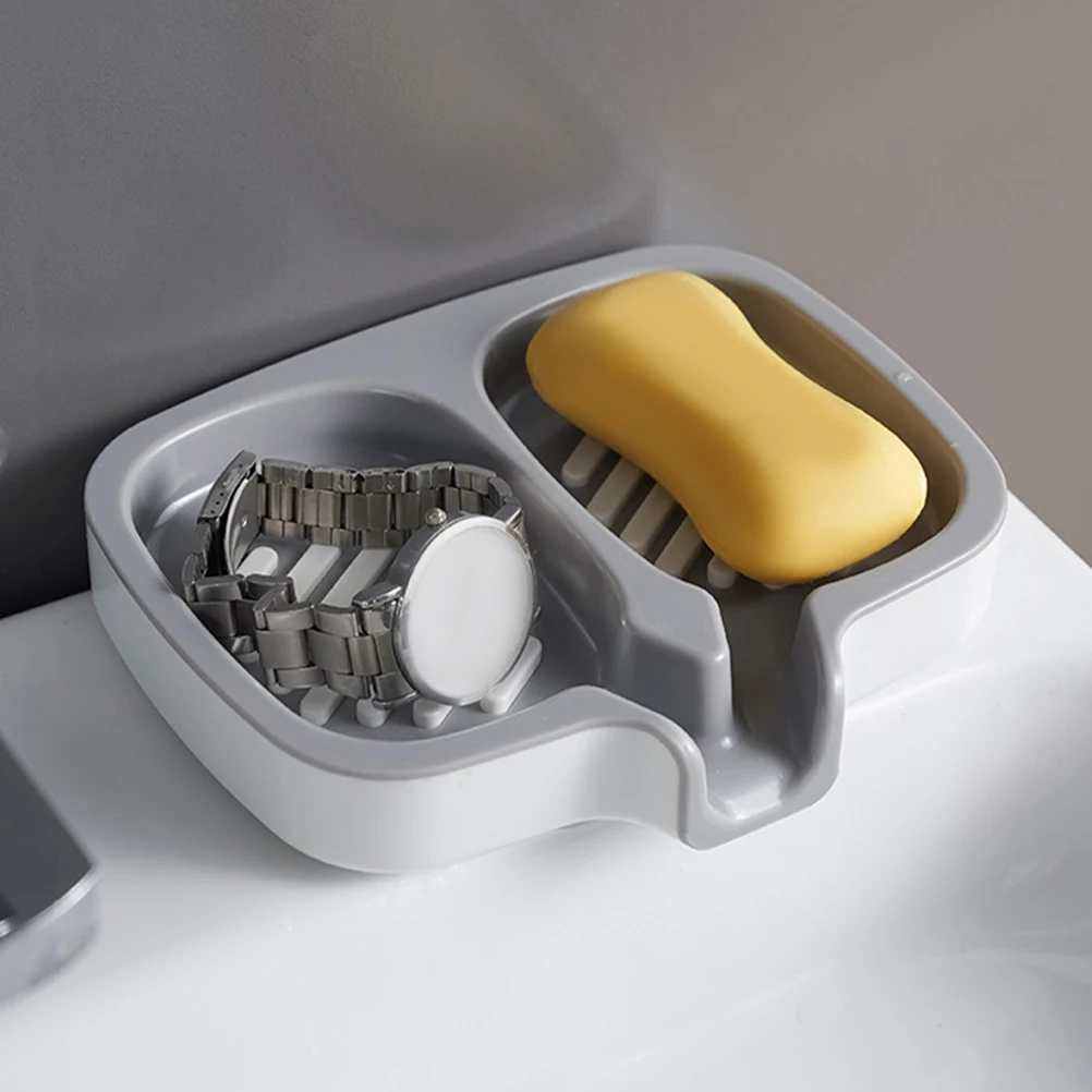 

2pcs Pp Soap Holder Bar Draining Tray Bathroom Storage Box Non-Metal Sturdy Long Lasting Easy Clean Stable Base Keep