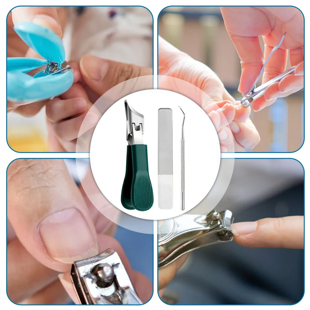 Anti-Splash Slanted Nail Clipper For Thick Hard Toenails Dedicated Nail Clippers Portable Fingernail Trimmer Set Manicure Tool