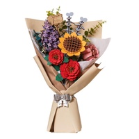 Robotime Rowood Wooden Flower Bouquet 3D Wooden Puzzle Wood Crafts Kits for Adults Home Decor