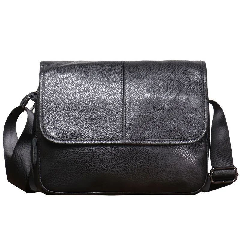 Nesitu High Quality Black Top Grain Genuine Leather Women Men Messenger Bags for 9.7 inch Ipad Cowhide Male Shoulder Bag M1554