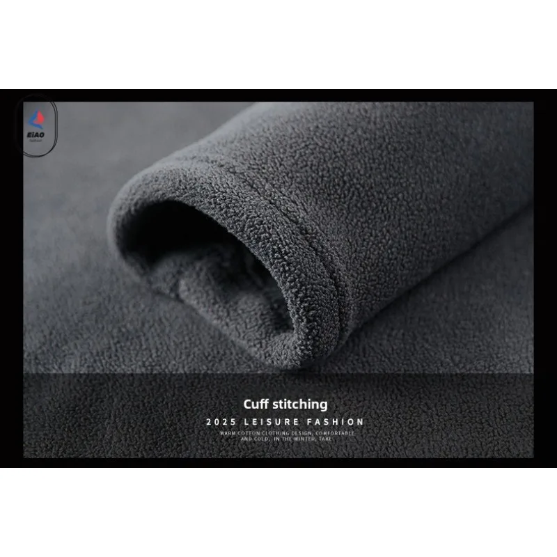 EIAO 2025 春秋 メンズ フリースジャケット 裏起毛 長袖 丸首 ベースレイヤー アウトドア カジュアル プルオーバー 快適ウェア
