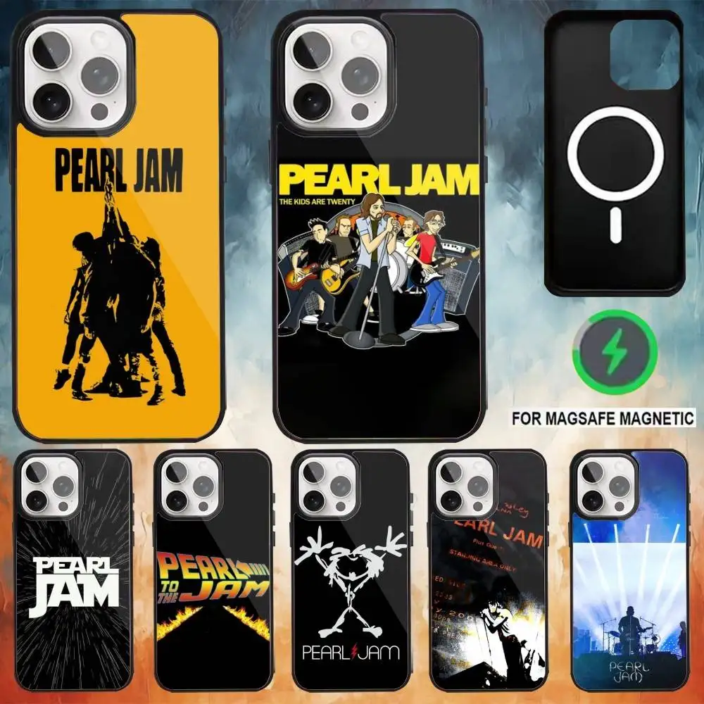 

Band P-Pearl J-Jam Phone Case For iPhone17,16,15,14,13,12,11 Plus,Pro Max Magnetic Magsafe Wireless Charging