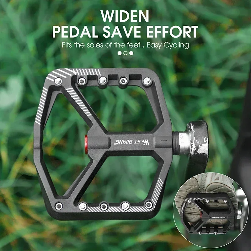 

WEST BIKING Ultralight Nylon Bicycle Pedals DU Sealed Bearings MTB Road BMX Pedals Non-Slip Waterproof Bike Part Flat Pedals