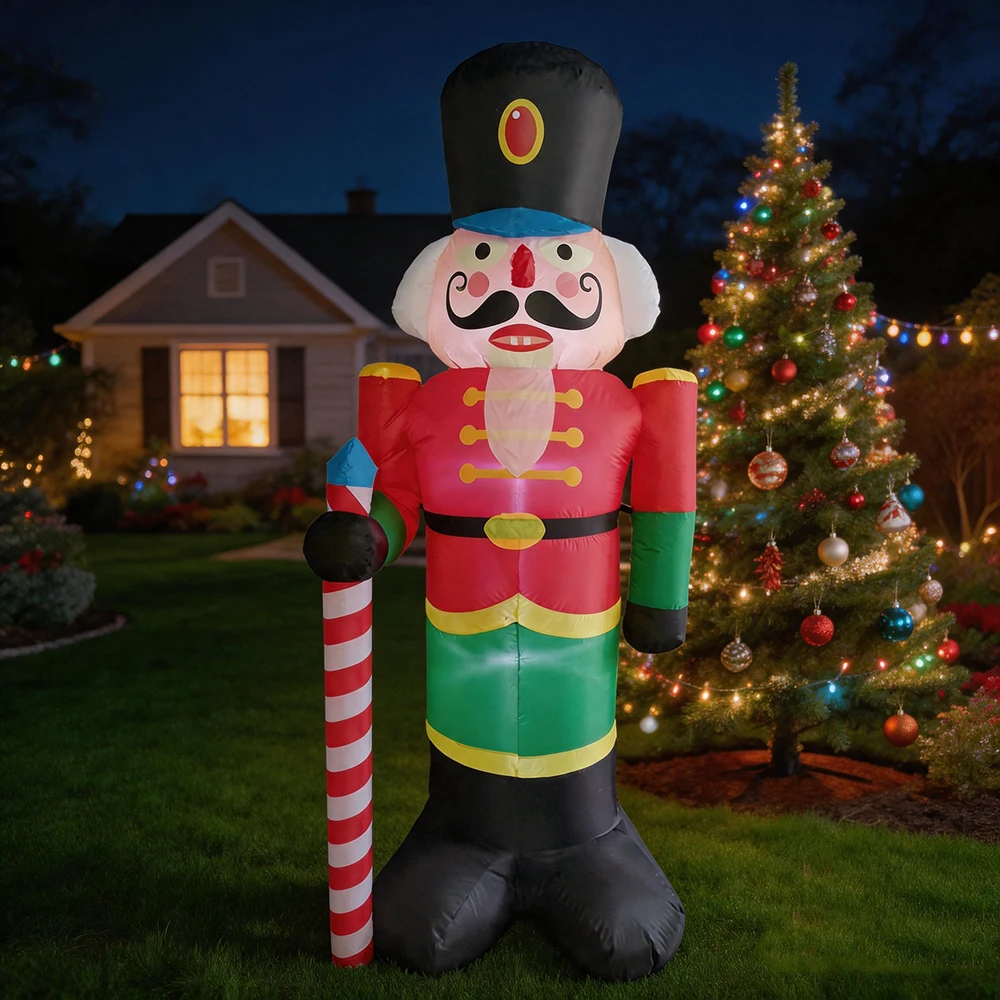 Christmas Inflatable Outdoor Decoration 2.4 m Nutcracker Inflatable Garden Decoration Ornament