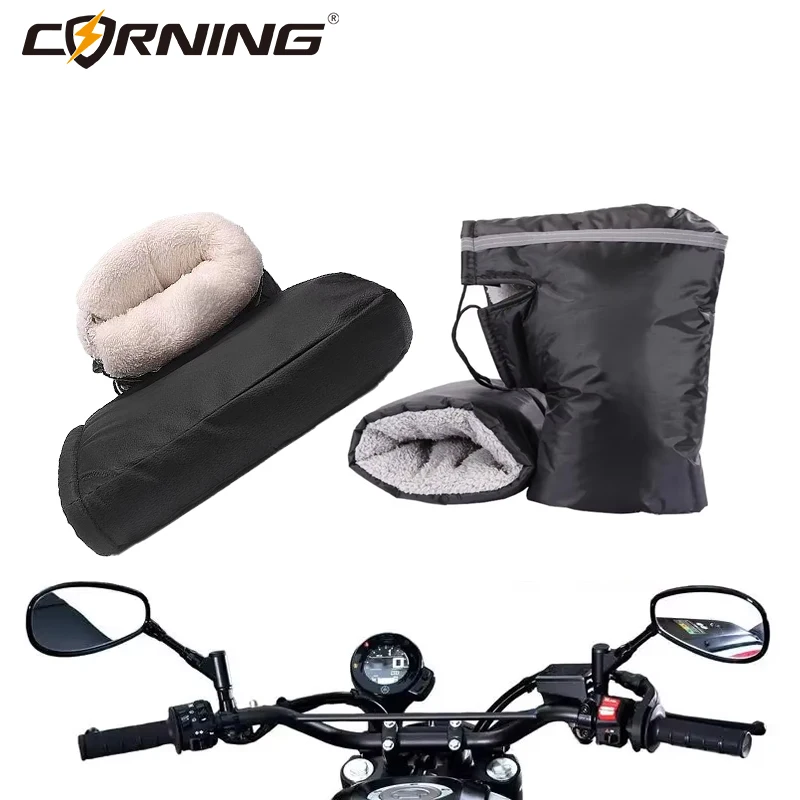 

Зимние универсальные теплые перчатки для электрических велосипедов и мотоциклов, толстые уличные велосипедные перчатки на флисовой подкладке, ветрозащитные и холодные R