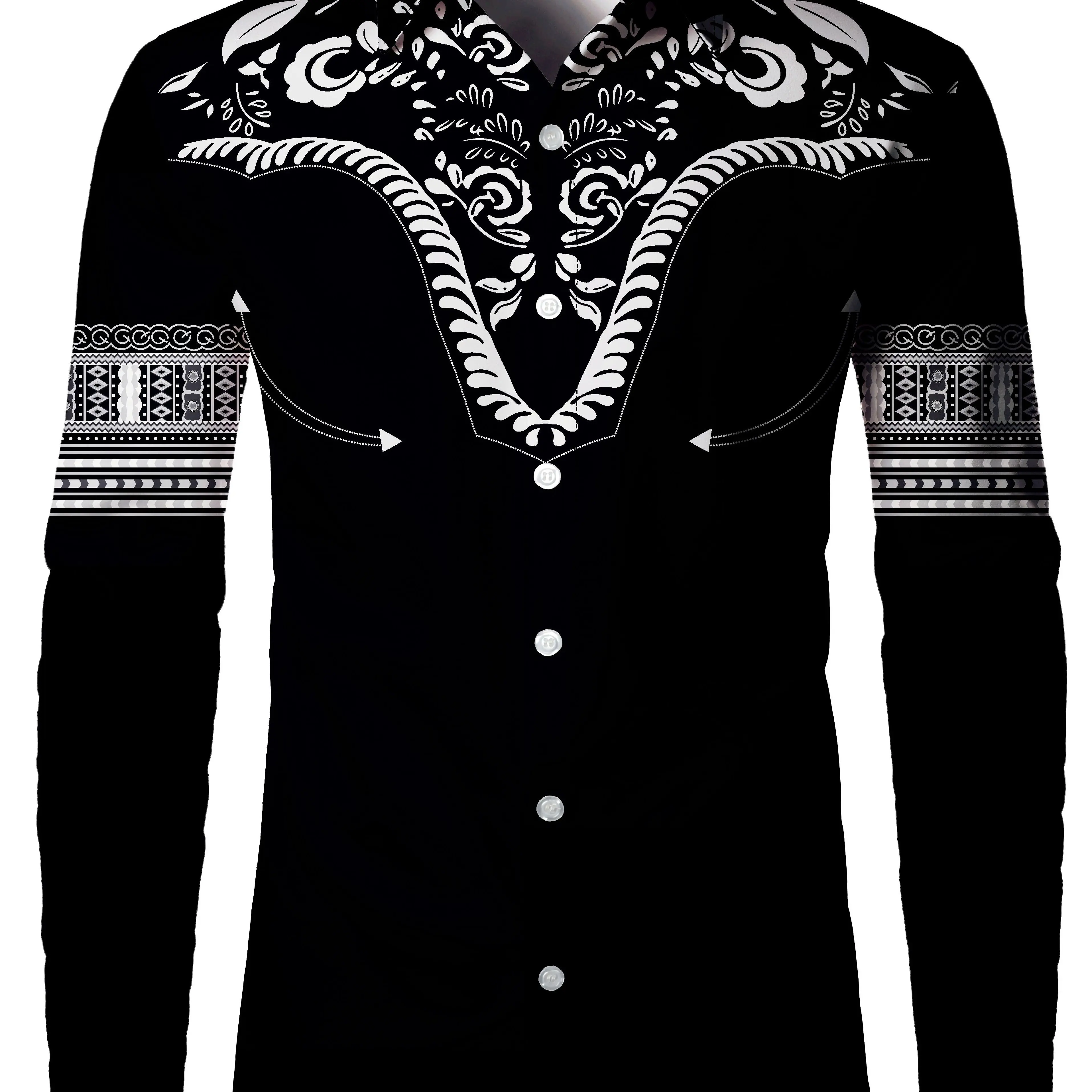 Vintage Tribal Pattern Men's Shirt Tops Lapel Long Sleeve Closure Men's Casual Shirts Men's Daily Vacation Streetwear