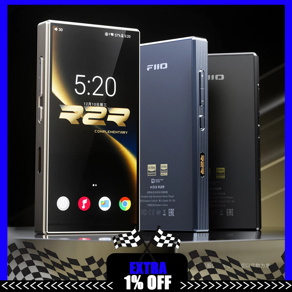 

Fiio M33 R2R Portable Music Player 5.5" Screen 8G 128GB 24bit HIFI 4400mah MP3 Desktop Digital Music Player Support AUTO EQ