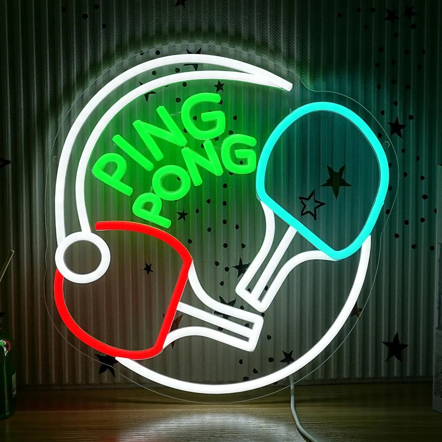 

Ping Pong Neon Sign USB Dimmable LED Light for Game Room Gym Man Cave Home Theater Aesthetic Wall Decor Gifts Wall Lights