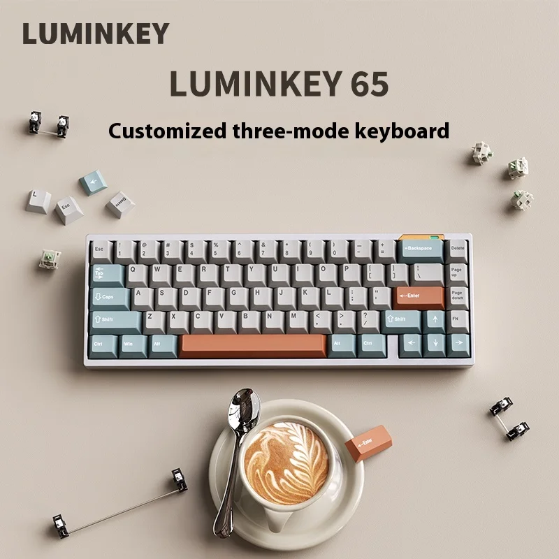 LUMINKEY65 Wireless Mechanical Keyboard Hot Swap Tri-Mode 94 Keys Rgb Backlit e-sports Gaming Keyboard For Pc Gamer Accessories