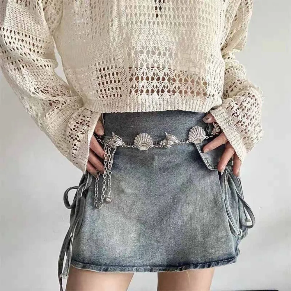 

Vintage Snail Bohemian Waist Chains Metal Jewelry Dress Belt Chains Belly Chain Silver Shell Body Chain Belly Dance