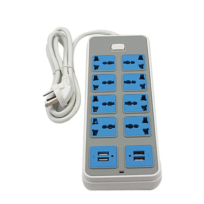 Imagem -03 - Tiras de Energia Universal com Interruptor Casa Tomada Elétrica Extensão Tomadas ue Eua cn uk Plugues Aplicação 2m Fio