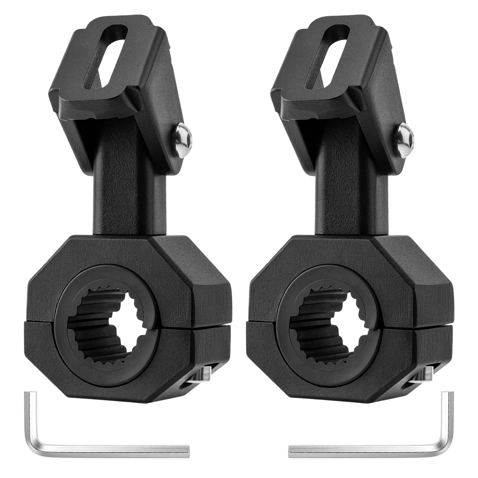 2 Pcs Motorcycle Head Light Lamp Holder Spotlight Tube Clamp Handlebar Bumper Motorbike LED Fog Ligh Bar Headlight Mount Bracket