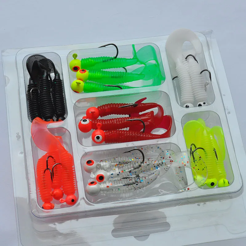 

21pcs/Set High-quality Fishing Lures Set Artificial Swimbait Metal Jig Spoons Soft Lure Fishing Silicone Bait Tackle Accessories