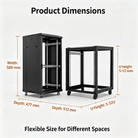 Cabinet, Server Cabinet 5-32U Frame Network Cabinet, Cold Rolled Steel 19 Inch Open Cabinet 4