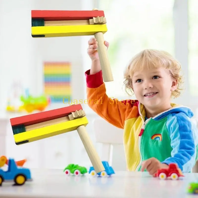 E7ce 2 mảnh đồ chơi Matraca cho trẻ KTV, bữa tiệc sinh nhật, nhạc cụ phòng âm nhạc khuyến khích sự phát triển nghe và chạm