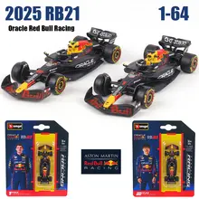 Bburago 1:64 Red Bull Racing F1 2025 RB21 # 1 Verstappen # 22 Yuki Tsunoda modelo de carro série brinquedos para presente de menino de Natal infantil