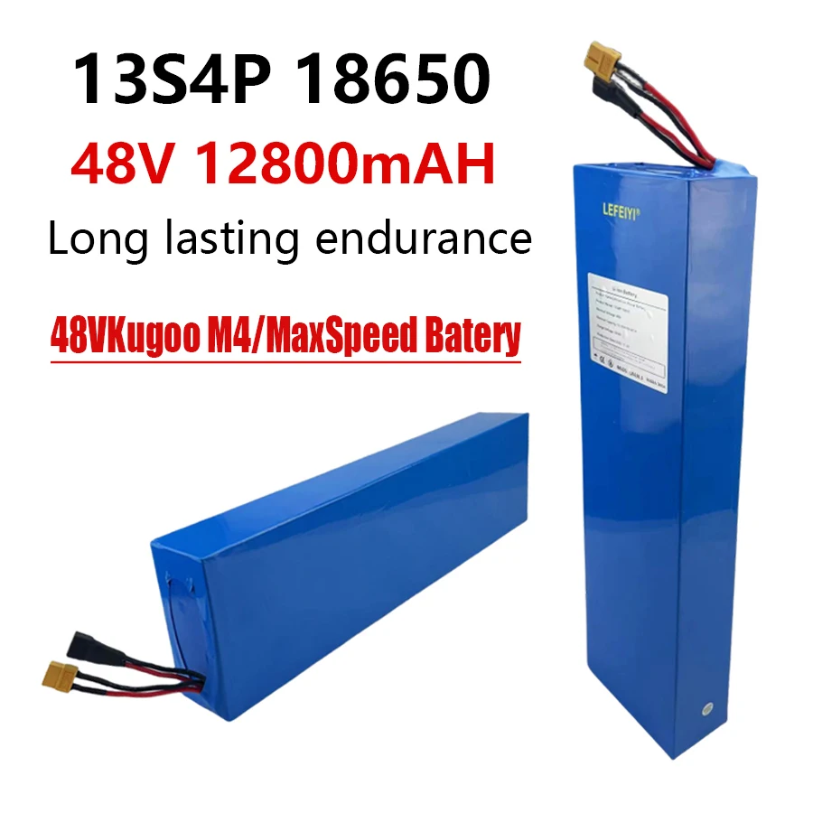 Used for Kugoo M4/MaxSpeed lithium-ion battery 13S4P 48V 12800mAh built-in BMS 54.6V rechargeable battery pack