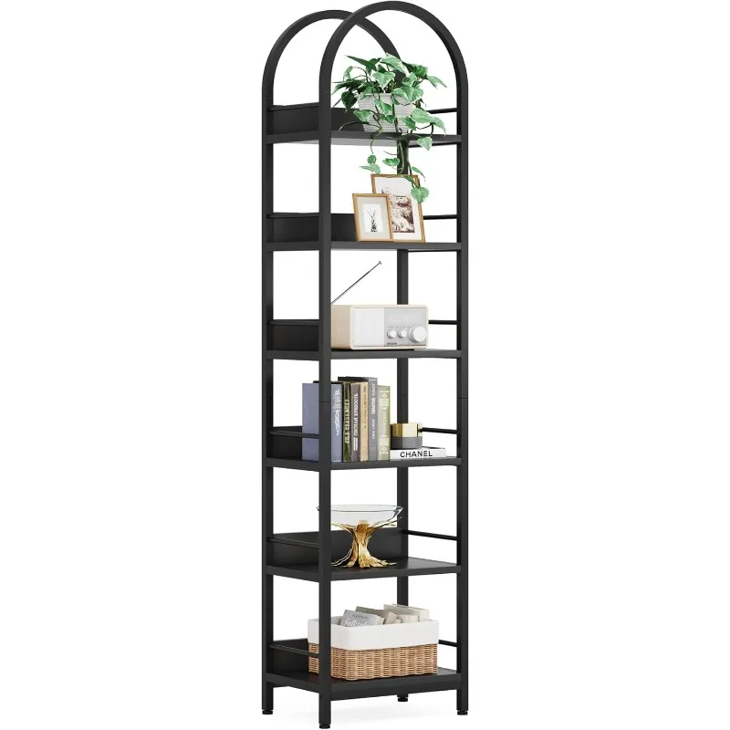 Estante aberta de 6 camadas, estante arqueada de 78,7