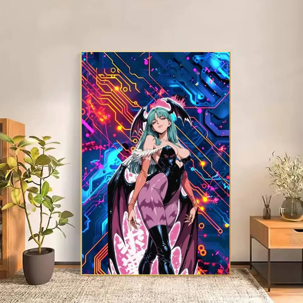 Darkstalkers M-Morrigan Aensland Poster Versatile HD Waterproof Wall Art Self-Adhesive Decor for Any Space Ideal Gift