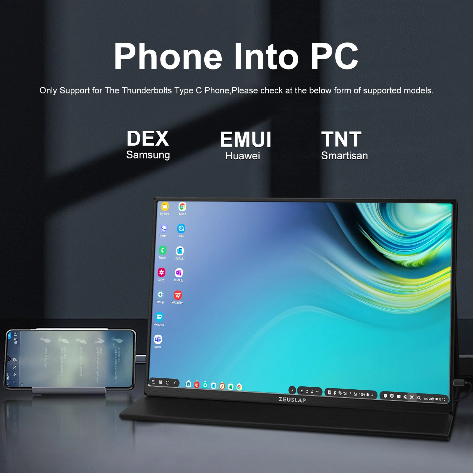 Imagem -04 - Zeulsap 16 Tela Sensível ao Toque Monitor Portátil 100 Srgb 1200p Tela Ips Viagem Display para Steam Deck Laptop Switch Ps4 Ps5 Xbox
