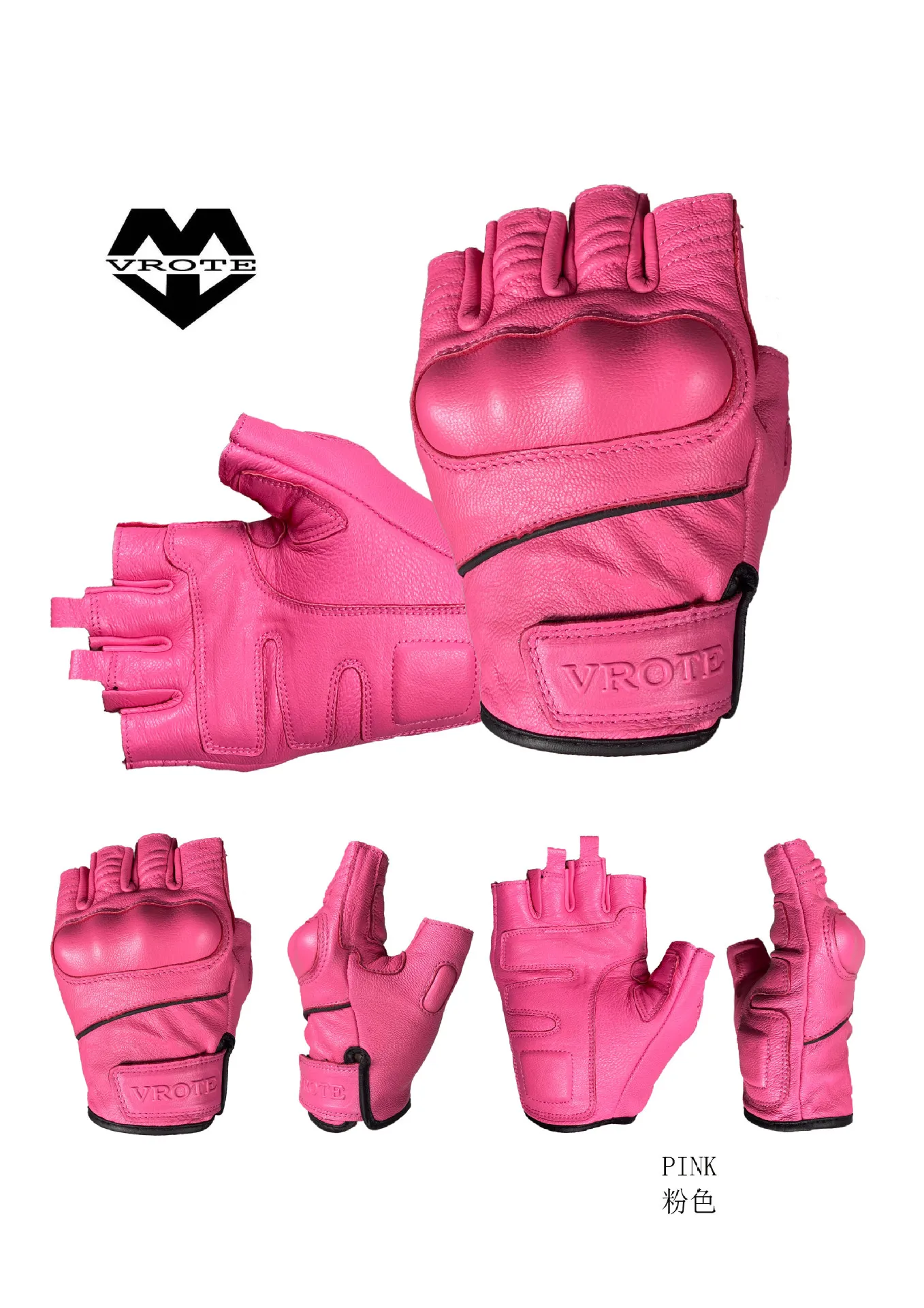 Half-finger leather anti-fall gloves Summer leather retro motorcycle riders are equipped with four-season gloves for men