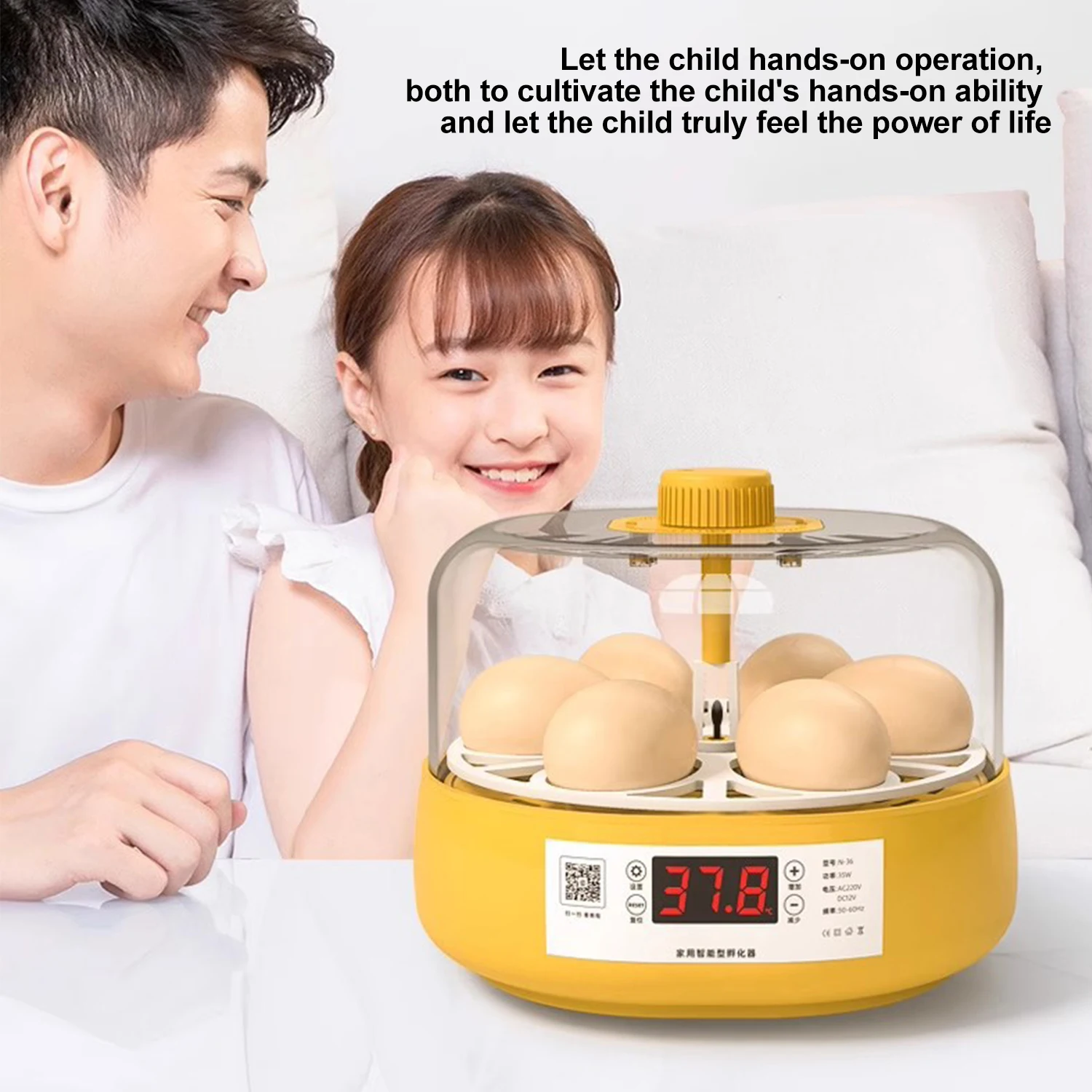 6/18 Eggs Incubator with 360 Degree Rotating Egg Tray With Automatic Water Ionic Waterbed Replenishment And Temperature Contro